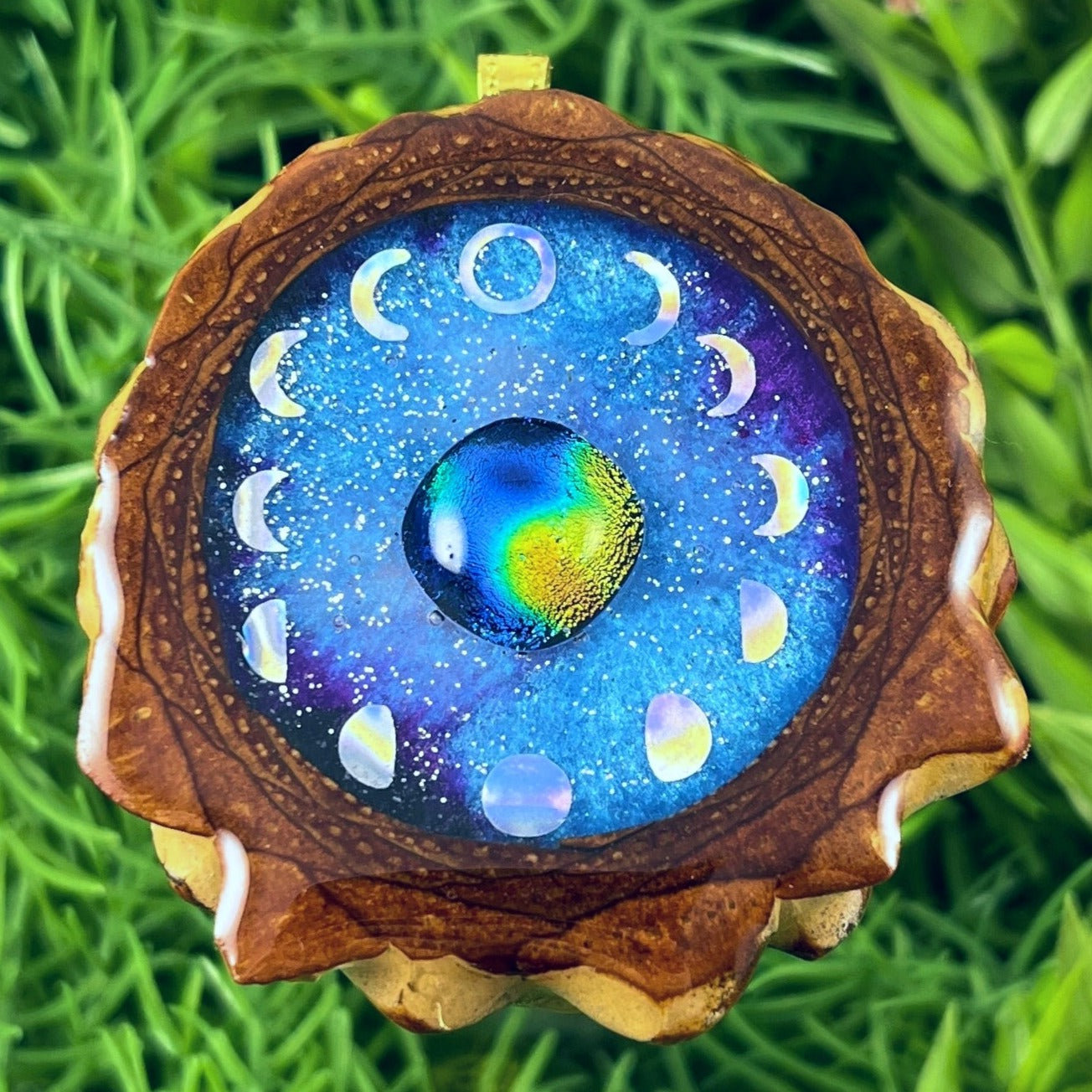 Galaxy with Dichroic Glass & Moon Phase