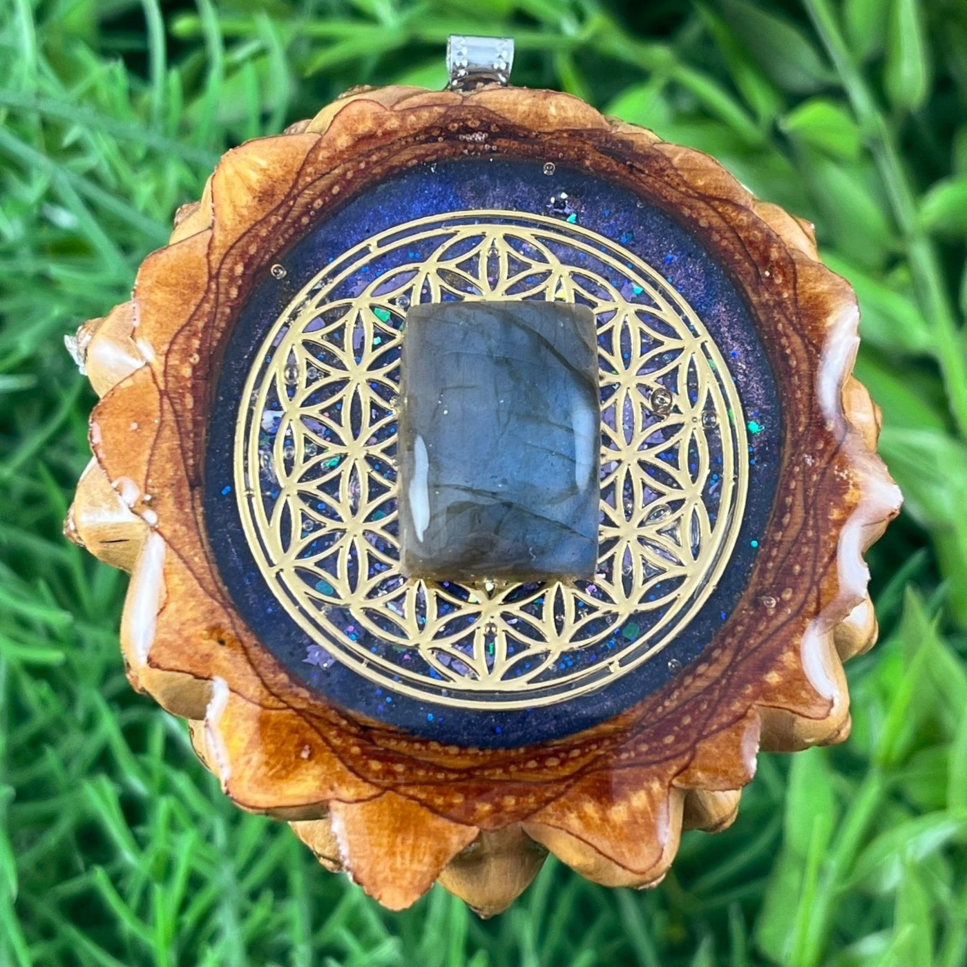 Labradorite with Flower of Life