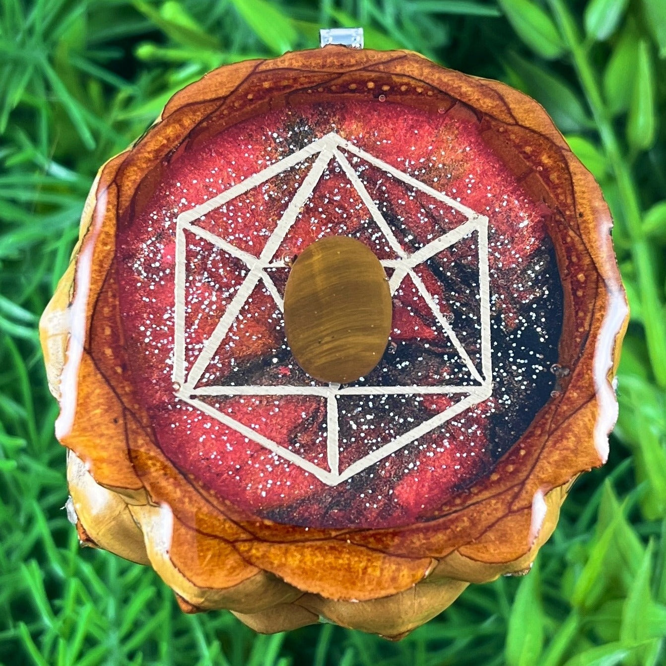 Night Sky with Tiger's Eye & Icosahedron