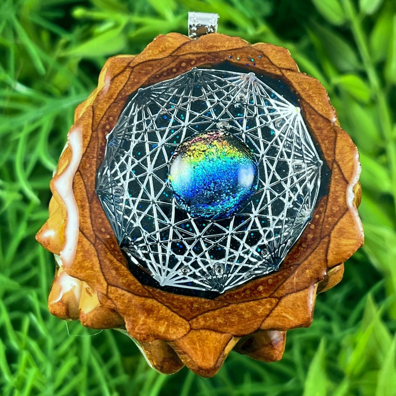 Night Sky with Dichroic Glass & Mandala