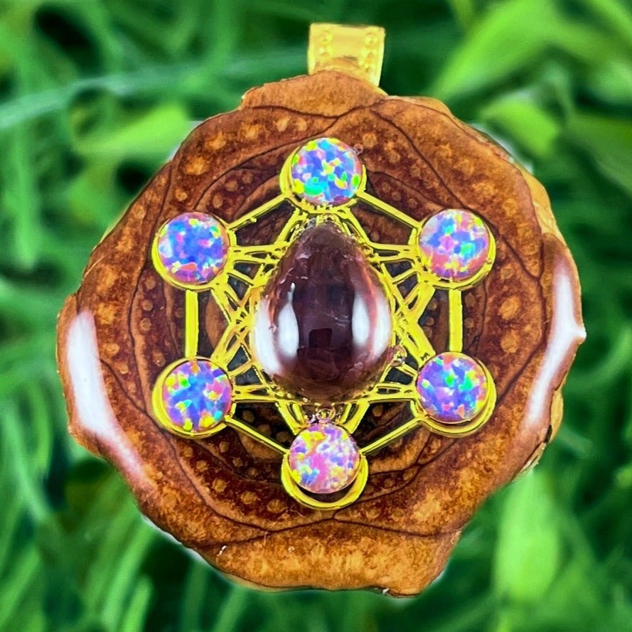 Amethyst and Opal with Metatron's Cube