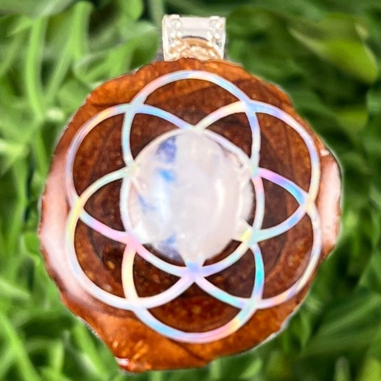 Moonstone with Seed of Life