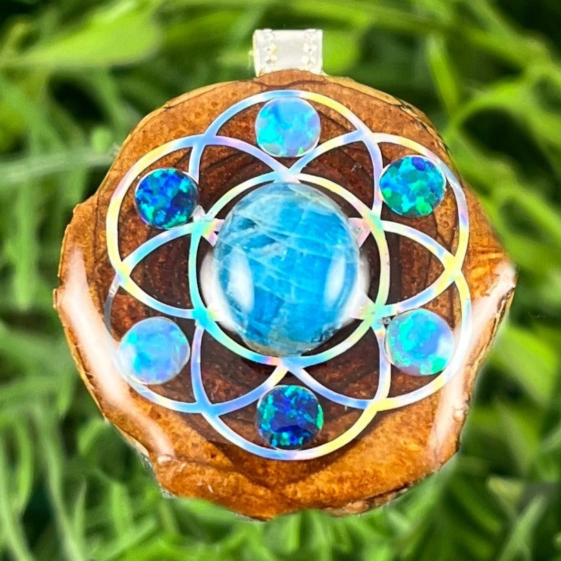 Kyanite & Opal with Seed of Life