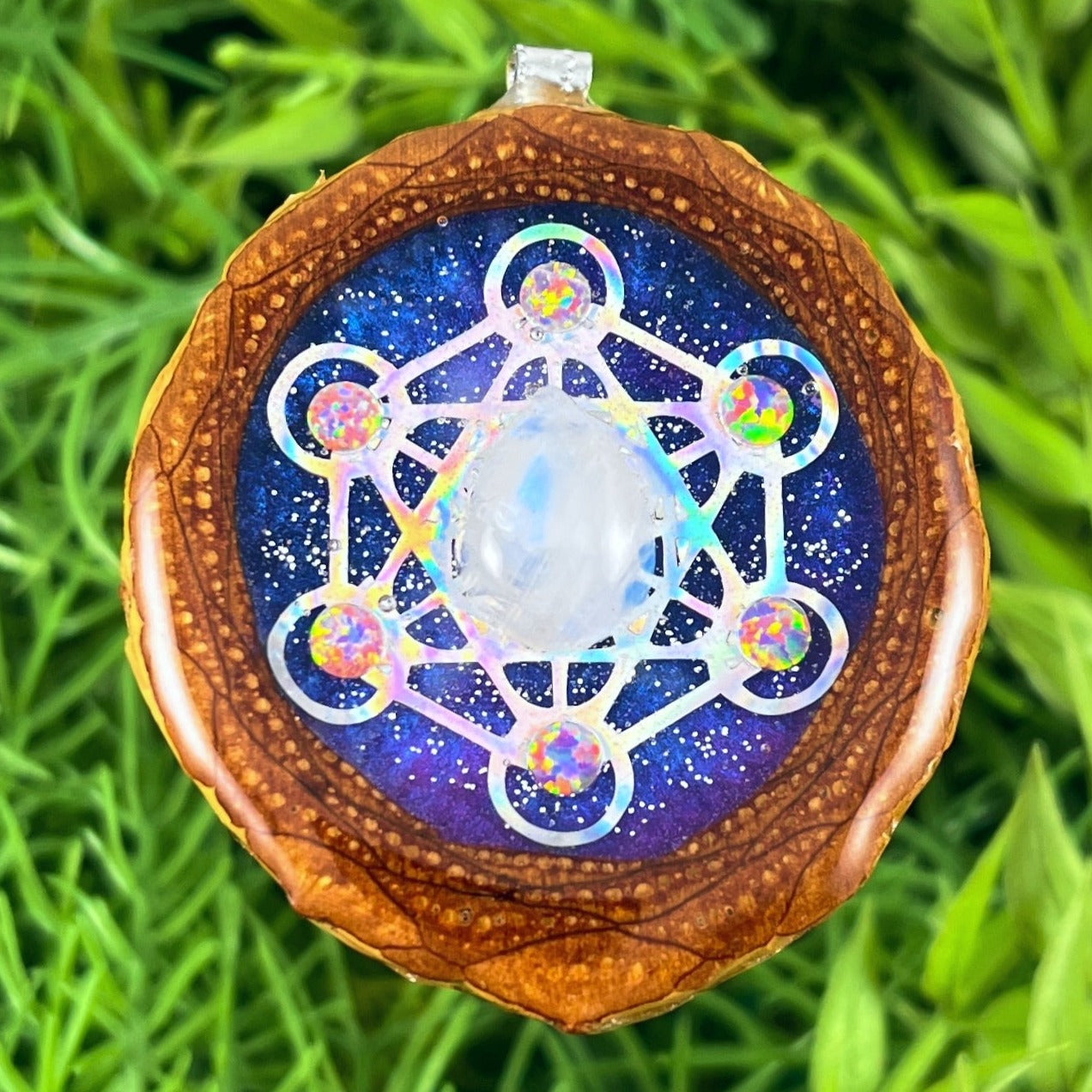 Galaxy and Moonstone with Metatron's Cube