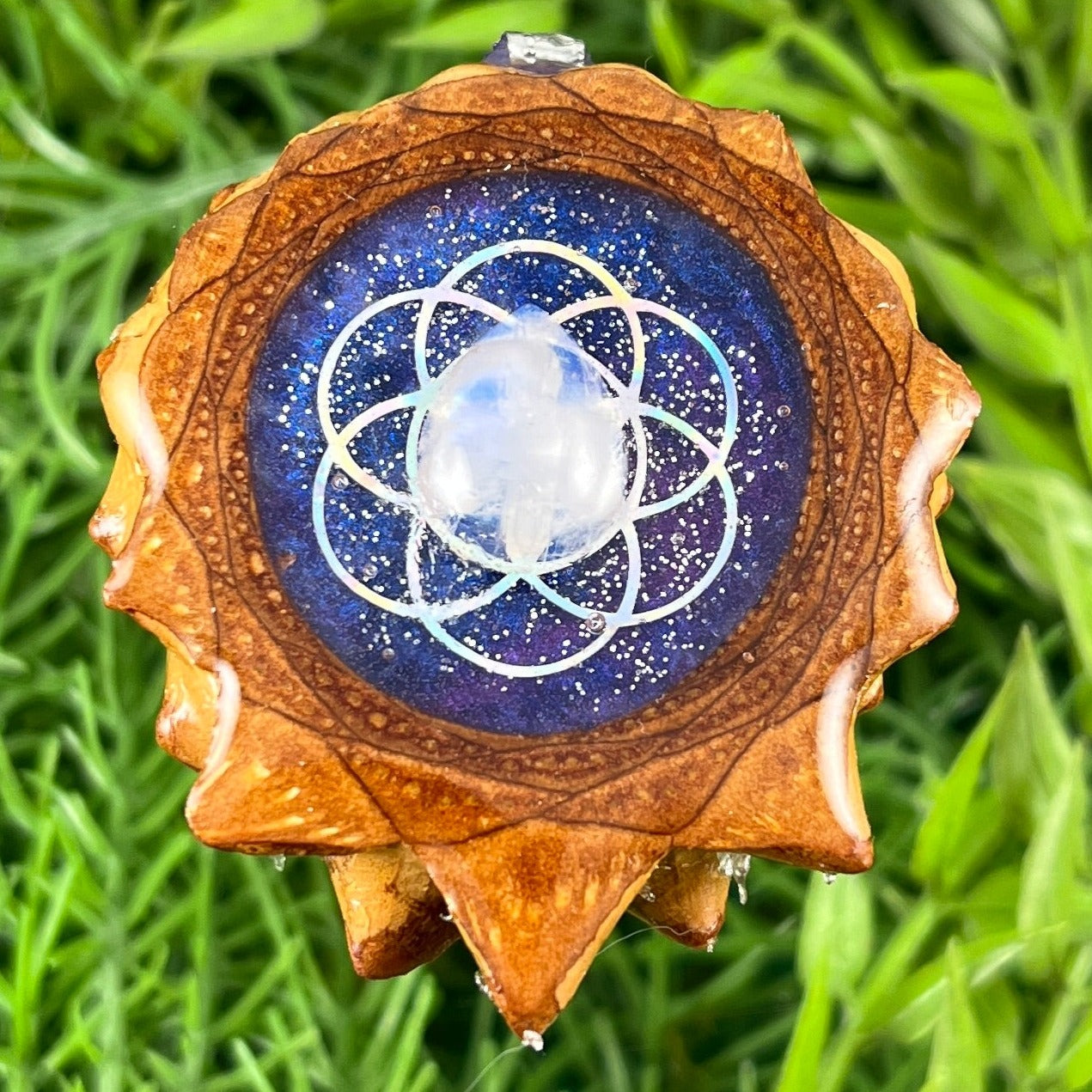 Galaxy with Moonstone & Seed of Life