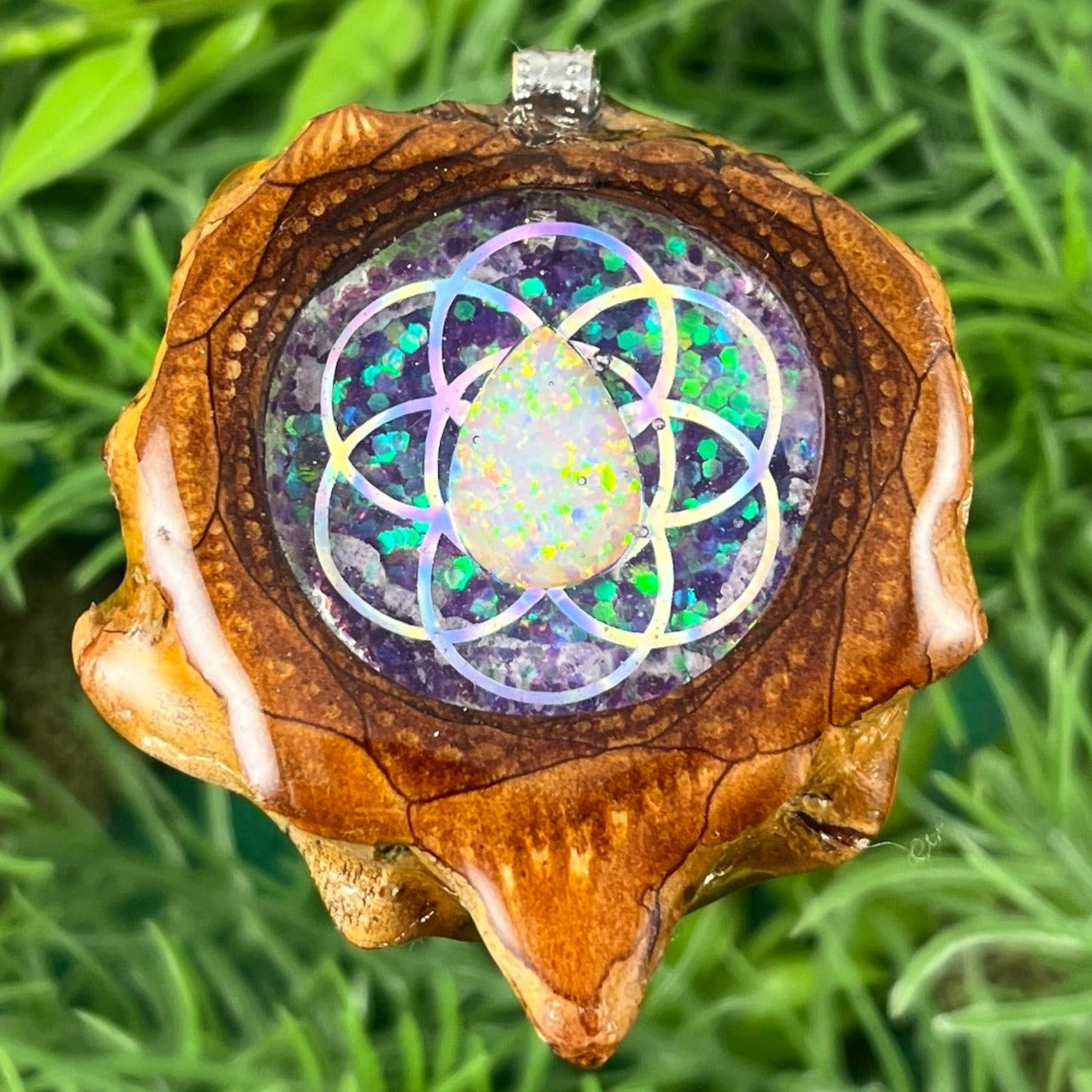 Galaxy with Opal & Seed of Life