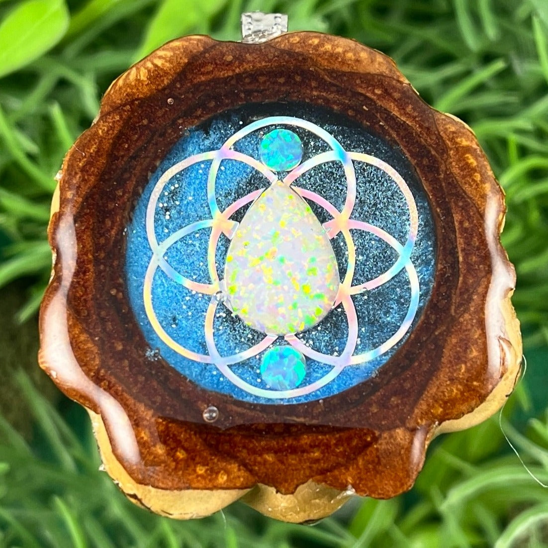 Galaxy with Opal & Seed of Life