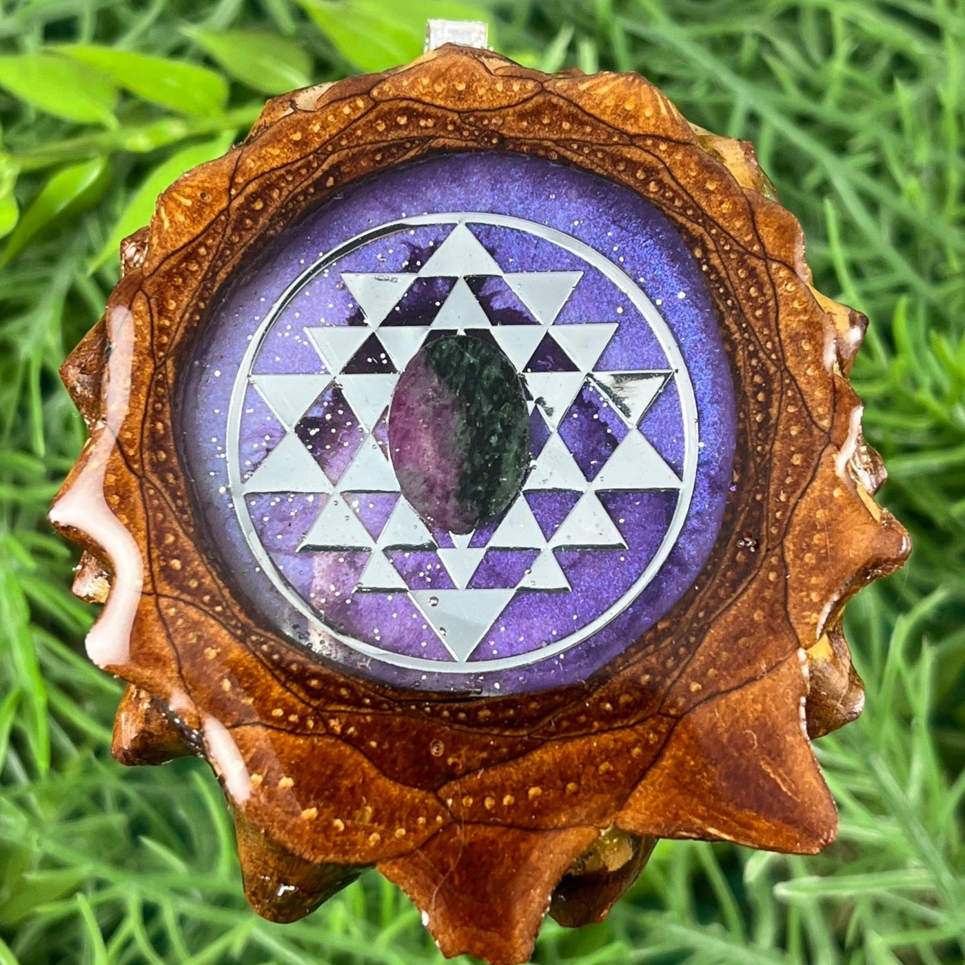 Galaxy with Ruby Zoisite and Sri Yantra