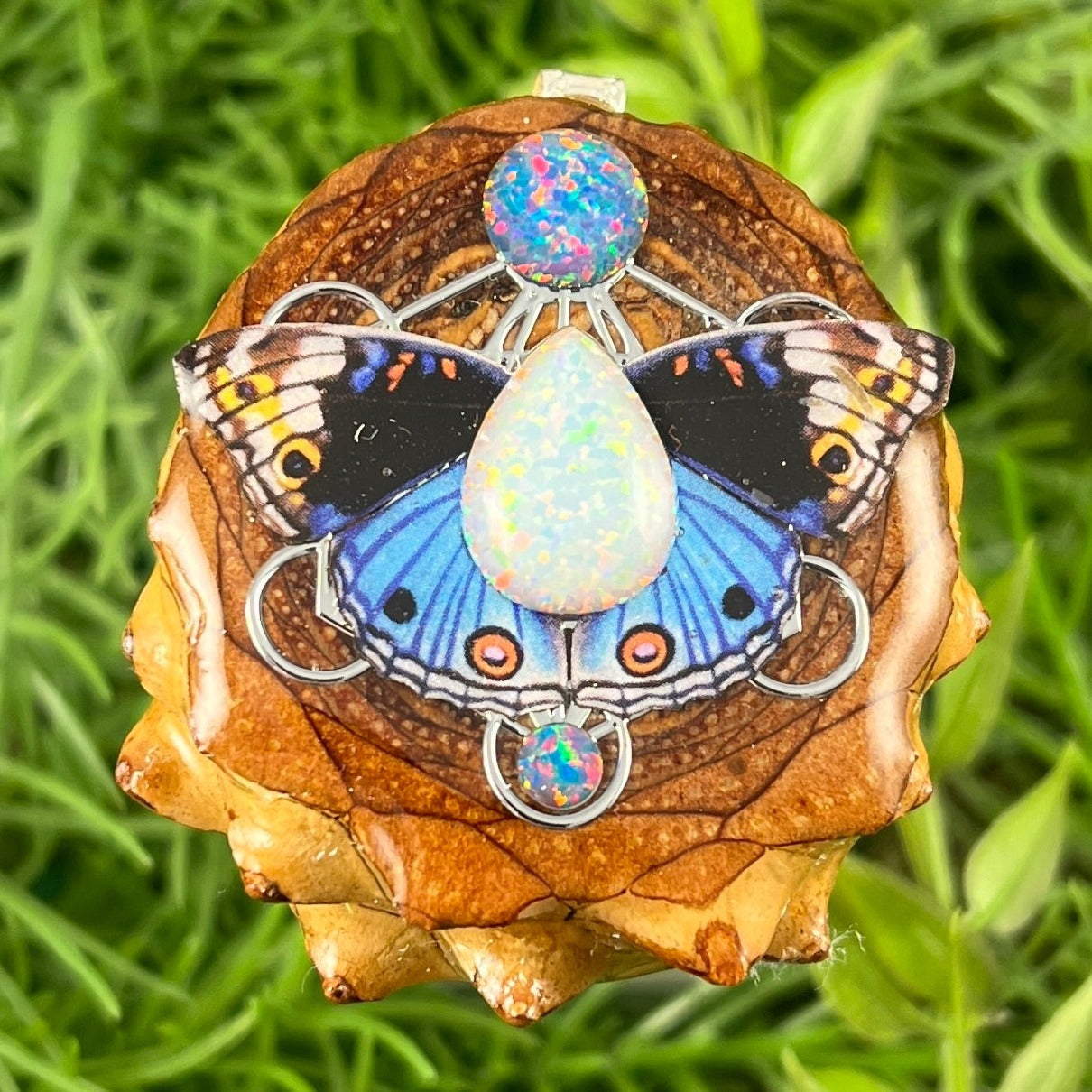 Opal & Dragonfly with Mandala - Aura Pinecones