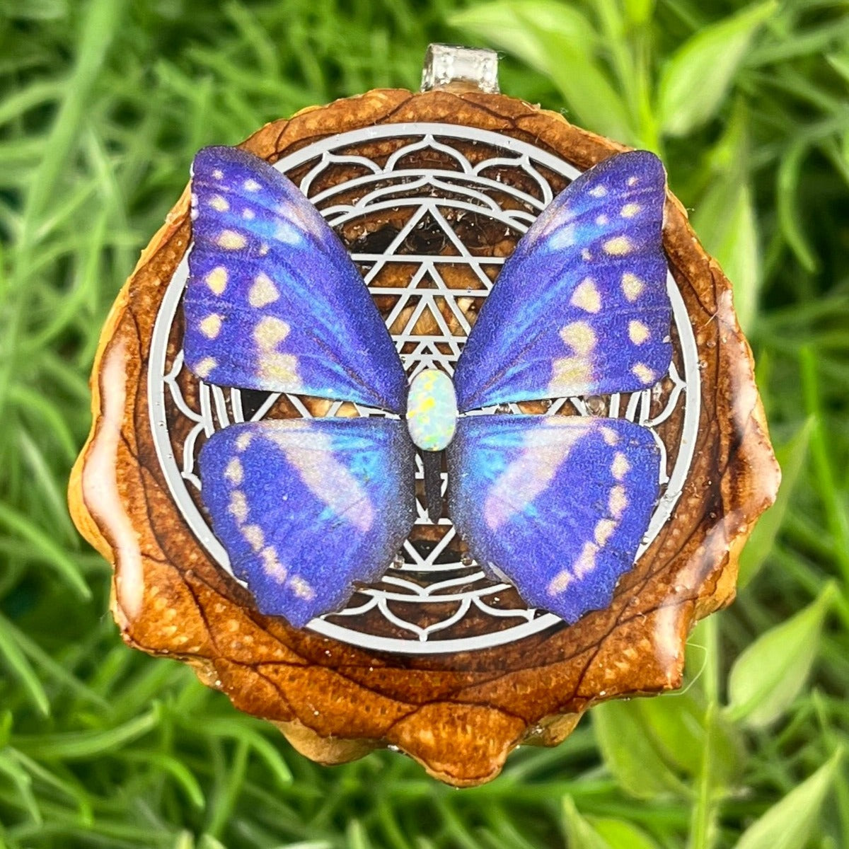 Opal & Butterfly with Mandala - Aura Pinecones