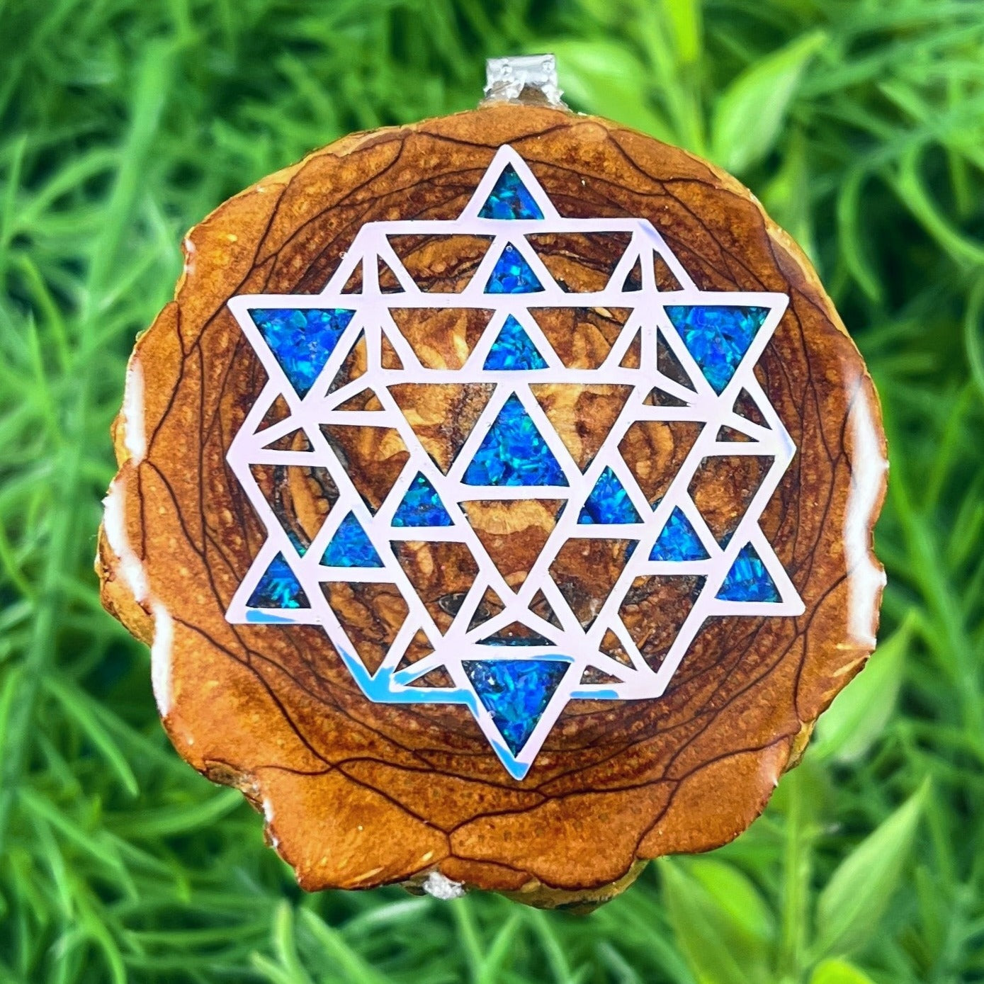 Crushed Opal & 64 Star Tetrahedron - Aura Pinecones