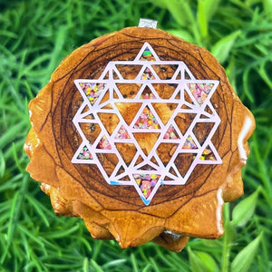 Crushed Opal & 64 Star Tetrahedron - Aura Pinecones