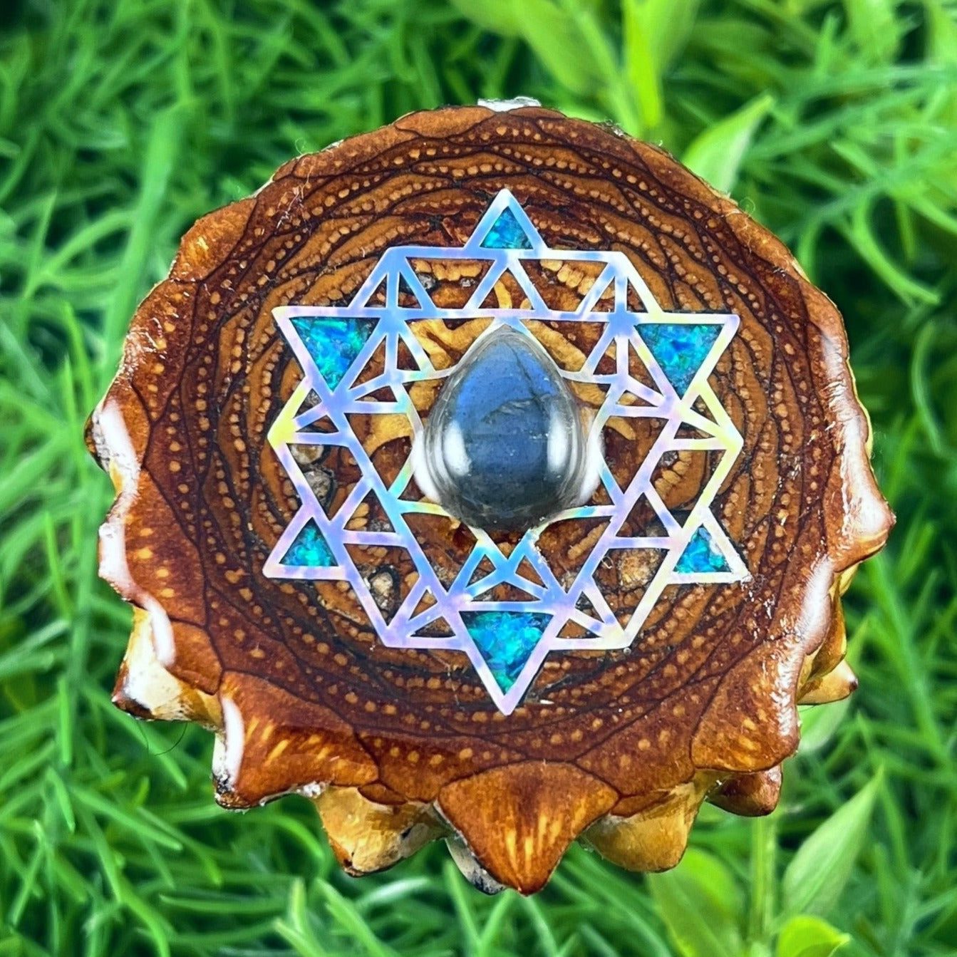 Labradorite with Crushed Opal & 64 Star Tetrahedron