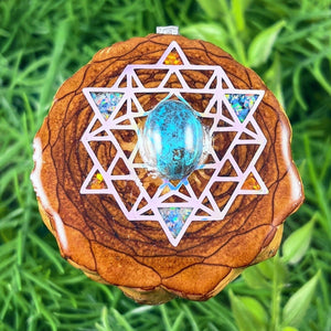 Chrysocolla with Crushed Opal & 64 Star Tetrahedron - Aura Pinecones