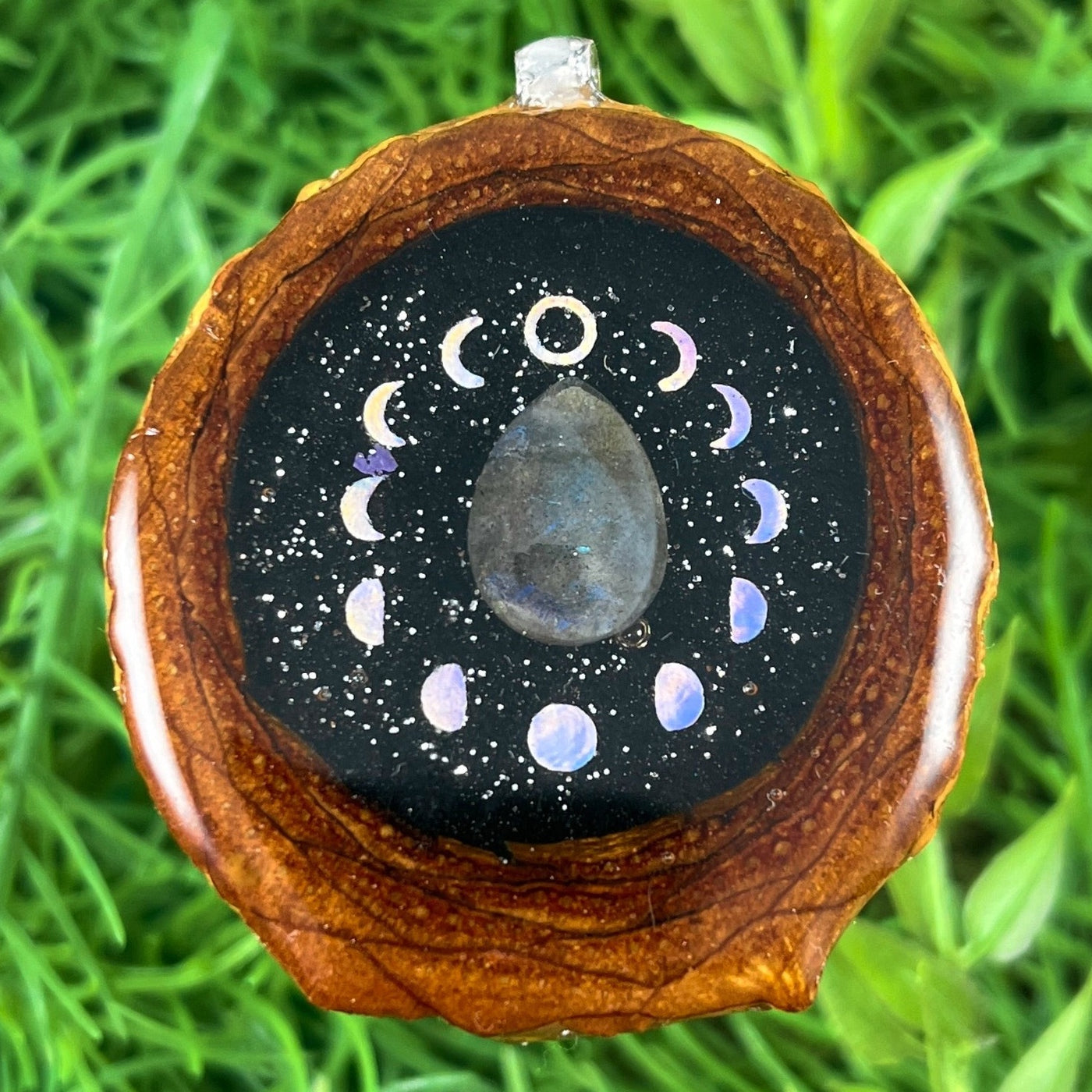 Night Sky with Labradorite & Moon Phase