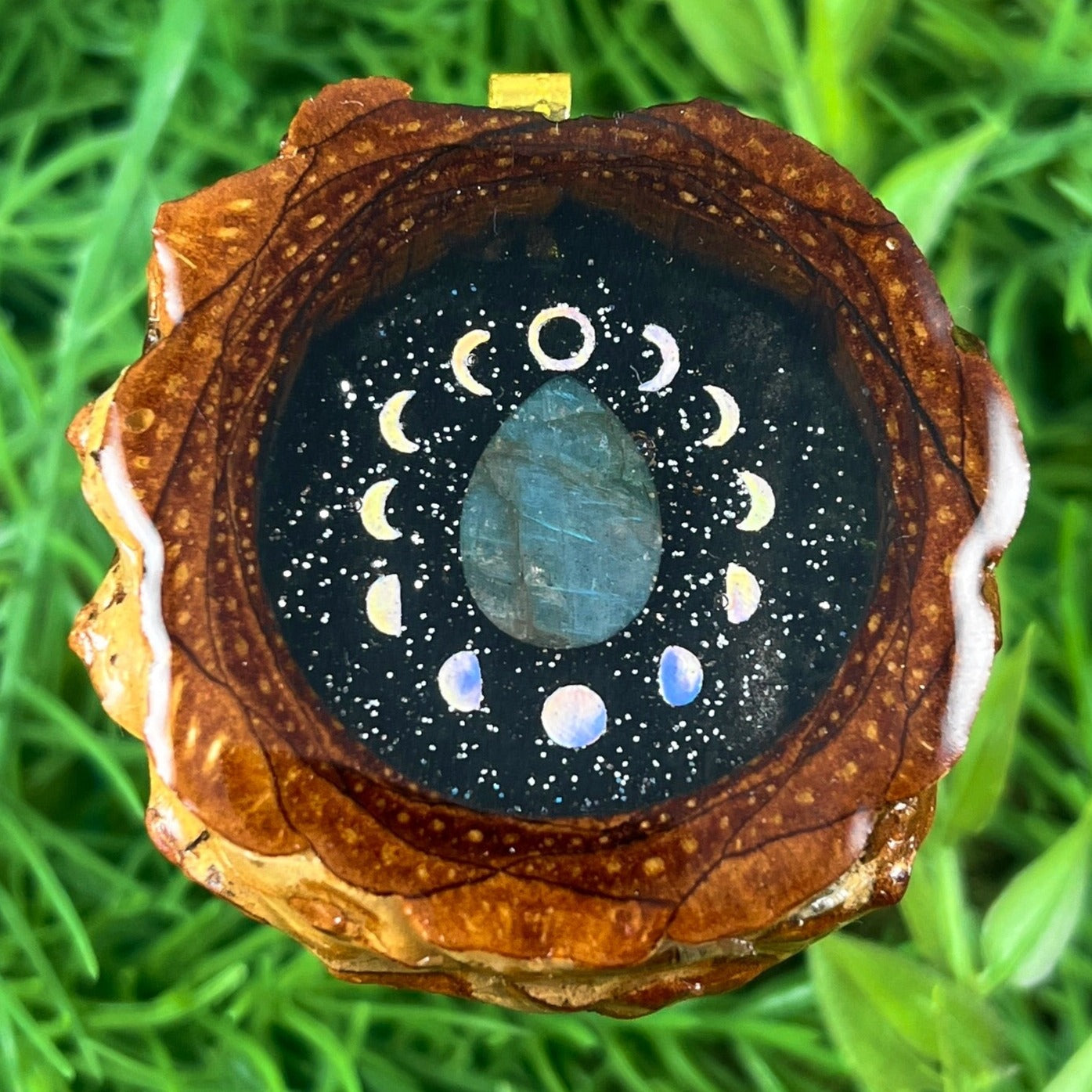 Night Sky with Labradorite & Moon Phase