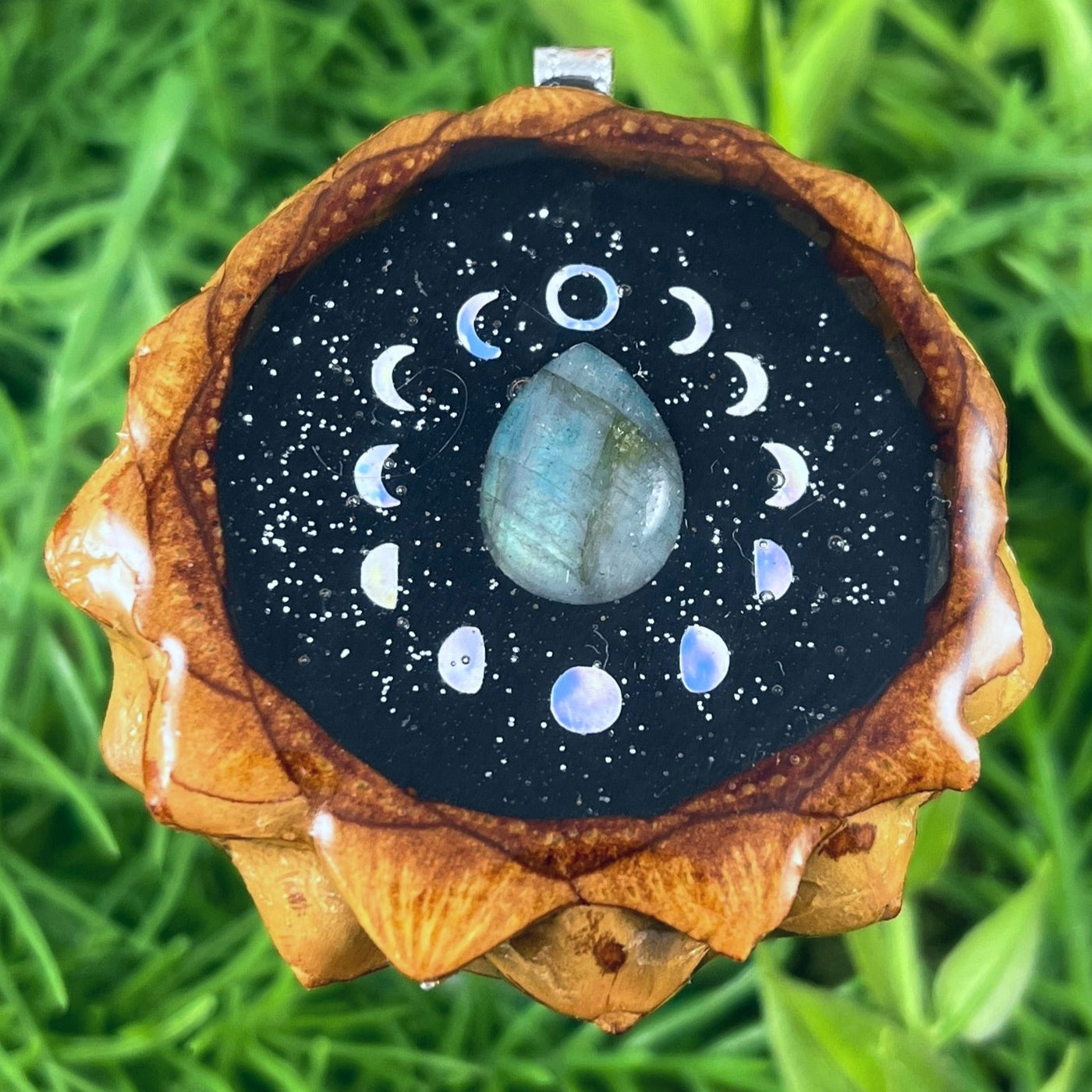 Night Sky with Labradorite & Moon Phase