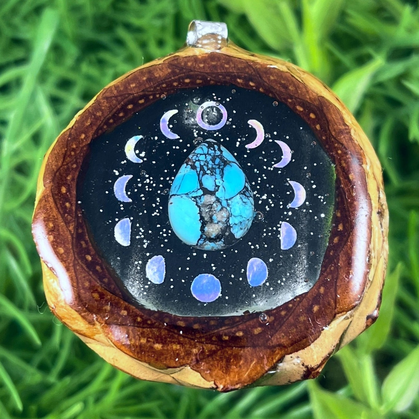 Night Sky with Turquoise & Moon Phase