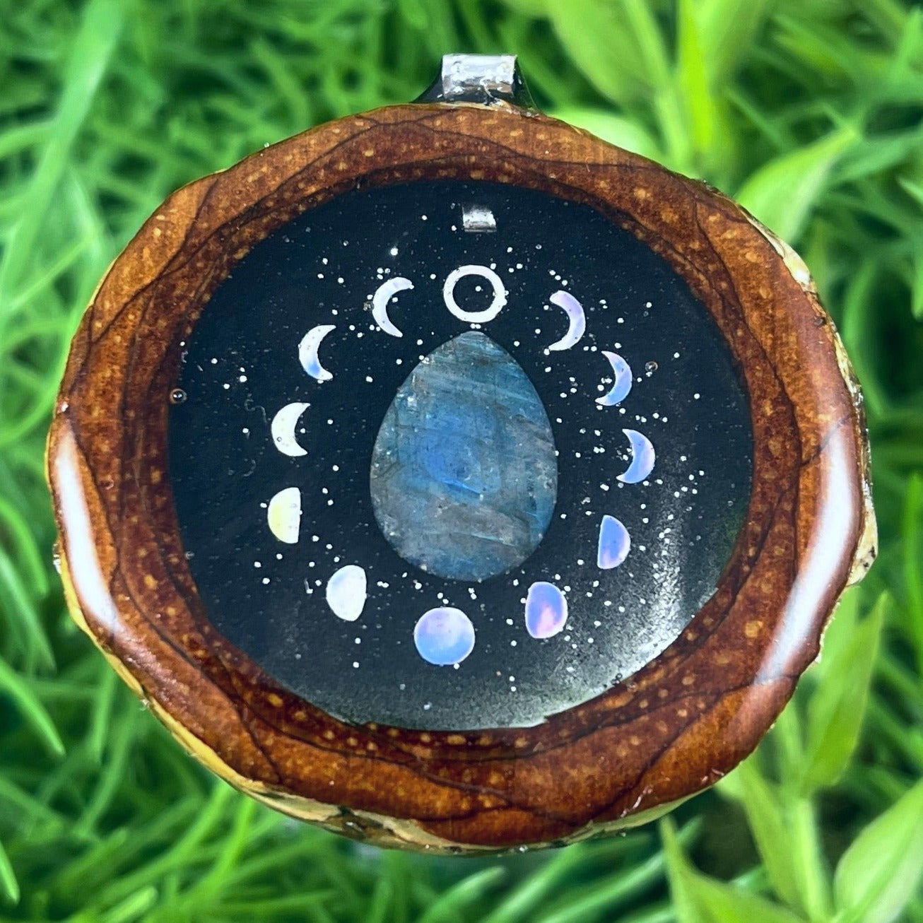 Night Sky with Labradorite & Moon Phase