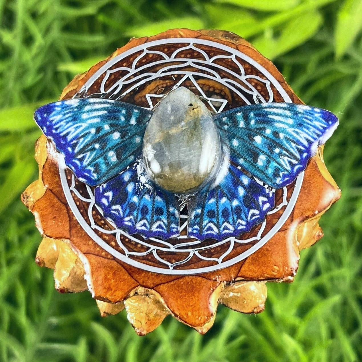 Labradorite & Butterfly with Mandala