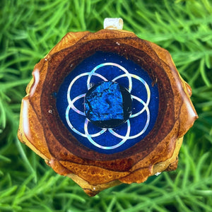 Galaxy with Dichroic Glass & Seed of Life - Aura Pinecones