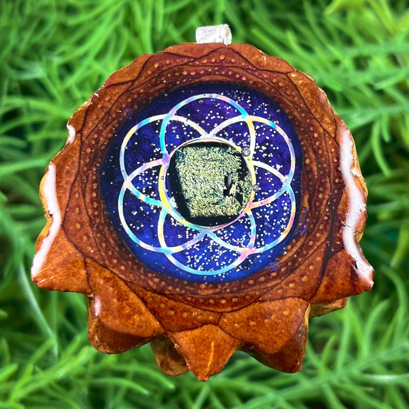 Galaxy with Dichroic Glass & Seed of Life