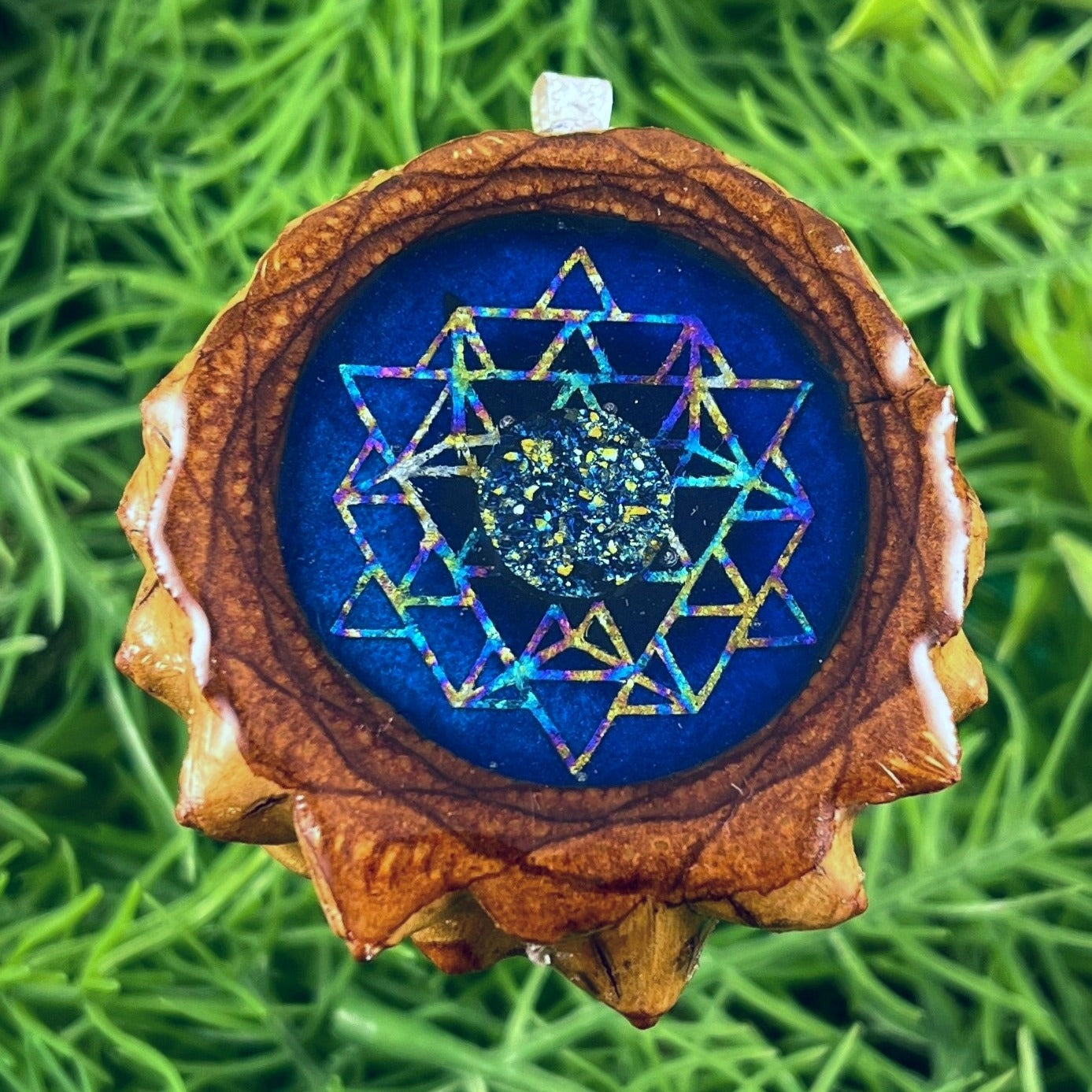 Galaxy with Dichroic Glass & 64 Star Tetrahedron