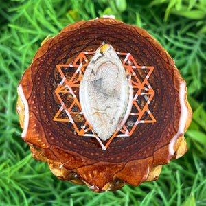 Jasper with 64 Star Tetrahedron - Pinecone Necklace - Aura Pinecones