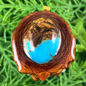 Blue Copper Turquoise - Pinecone Necklace - Aura Pinecones