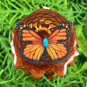 Opal with Butterfly - Pinecone Necklace - Aura Pinecones