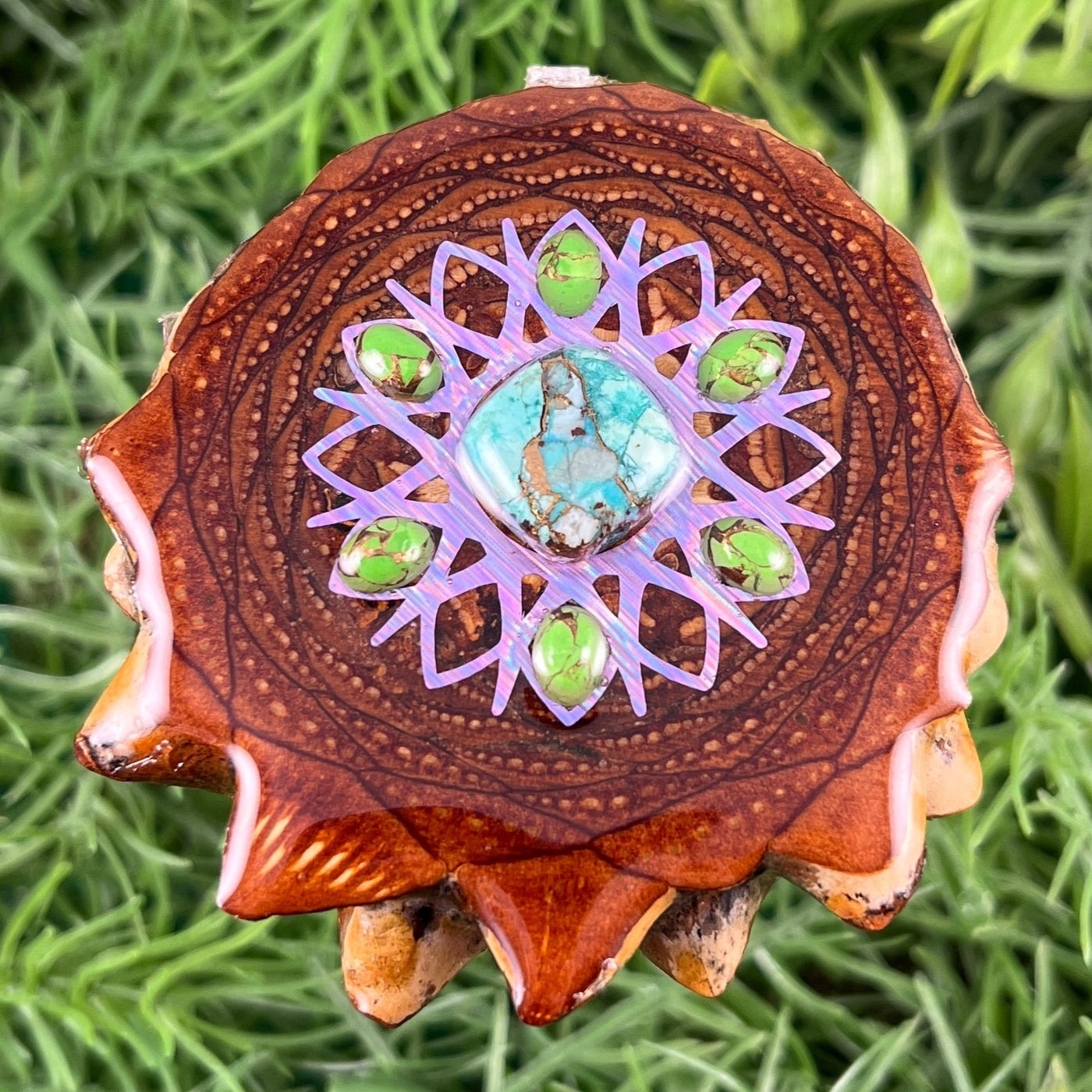 Blue Copper Turquoise & Green Copper Turquoise with Snowflake