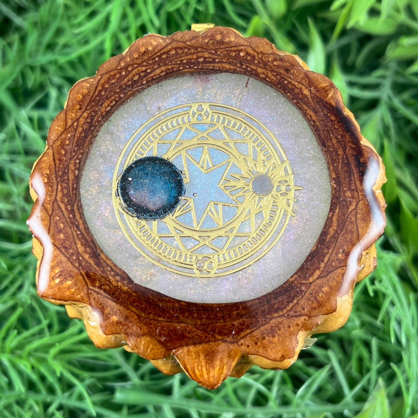 Clouds with Dichroic Glass & Mandala