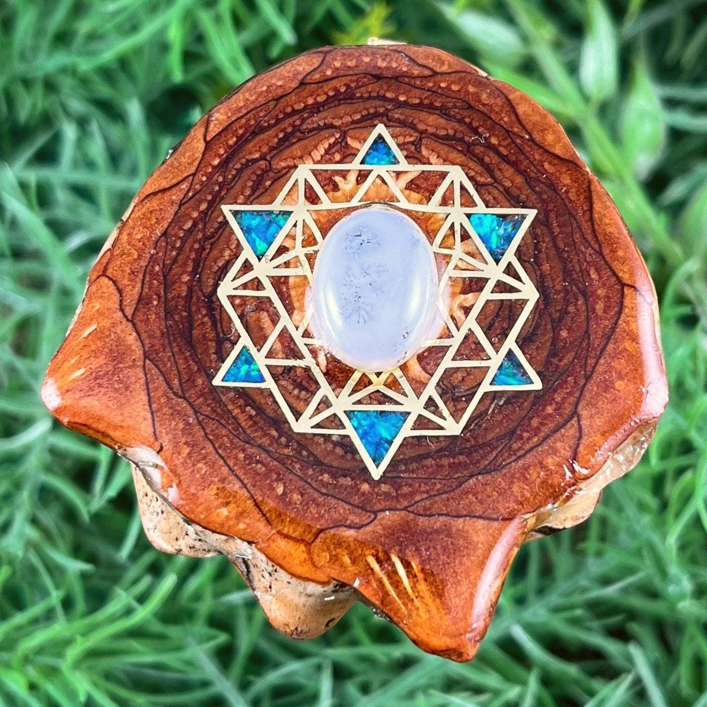 Dendrite with Crushed Opal & 64 Star Tetrahedron