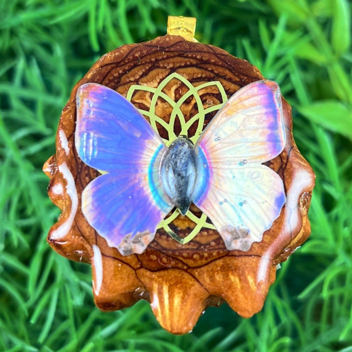 Labradorite with Butterfly & Mandala