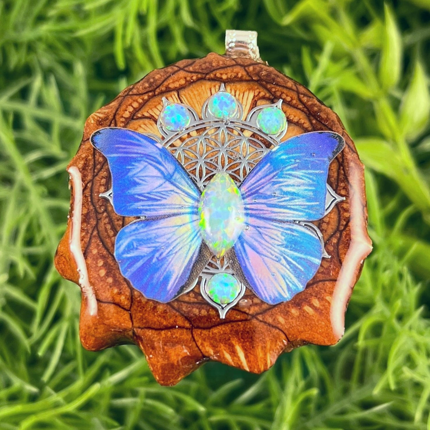 Butterfly with Opal and Mandala