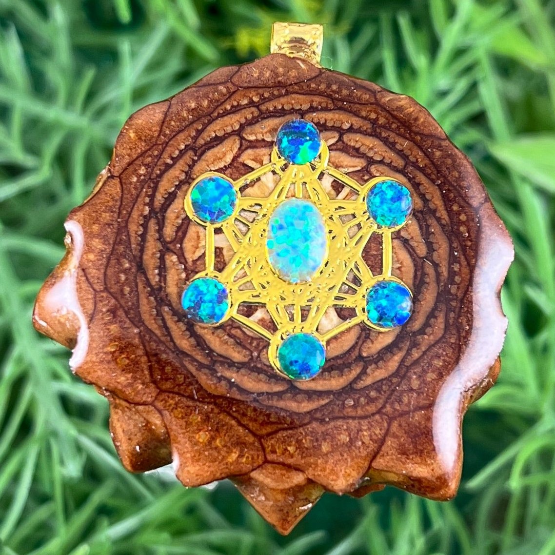 Opal with Metatron's Cube