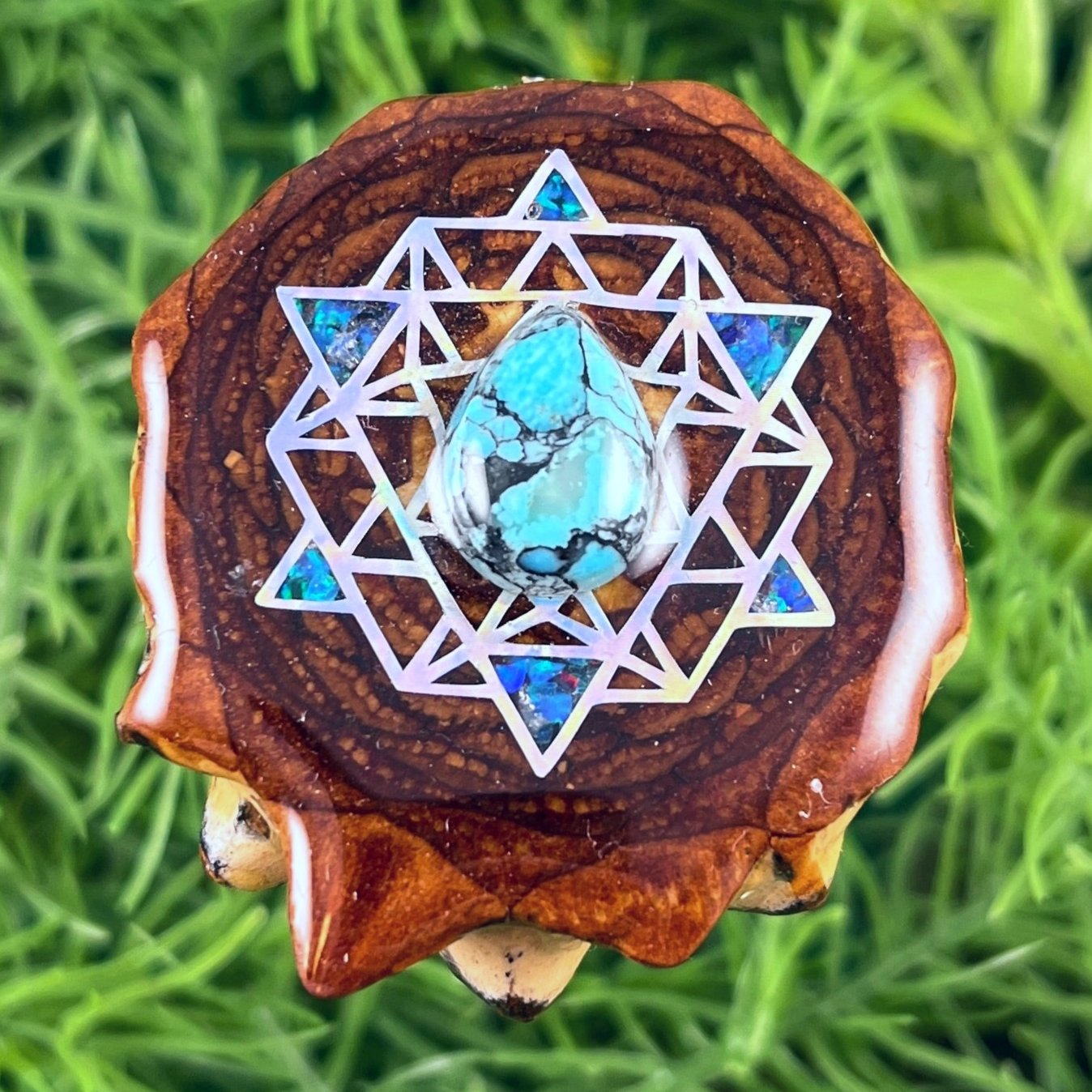 Turquoise & Crushed Opal with 64 Star Tetrahedron