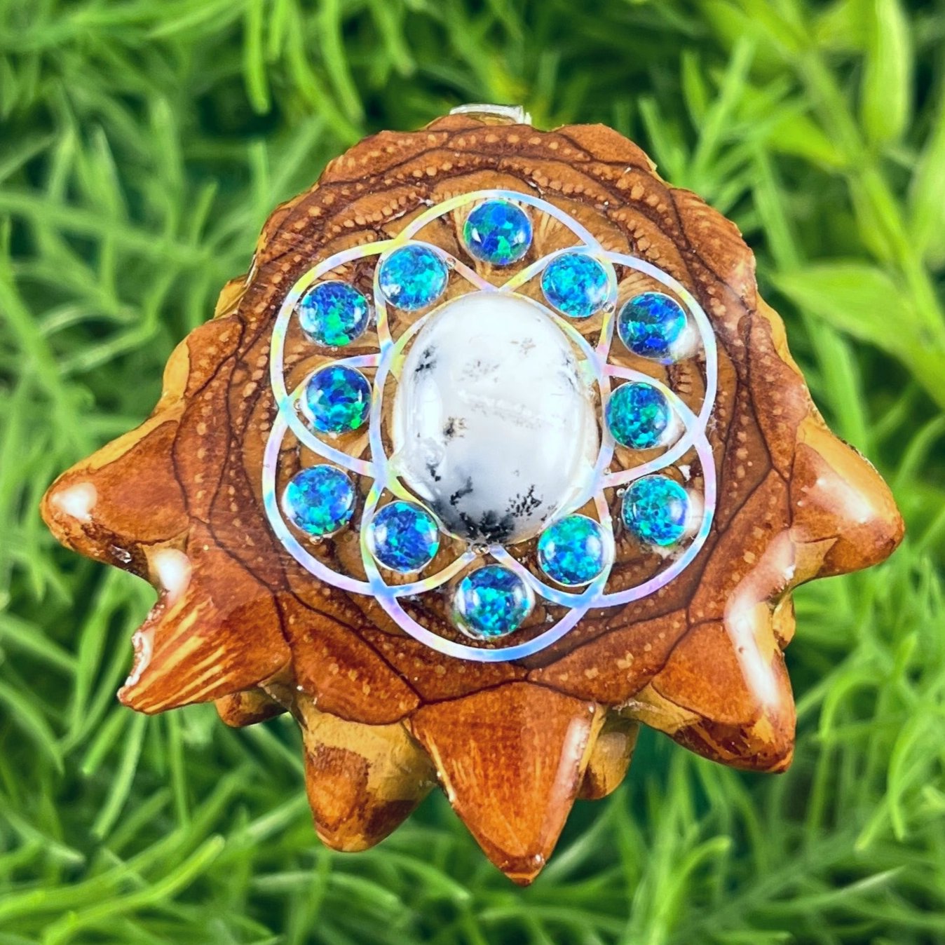 Opal and Dendrite with Seed of Life