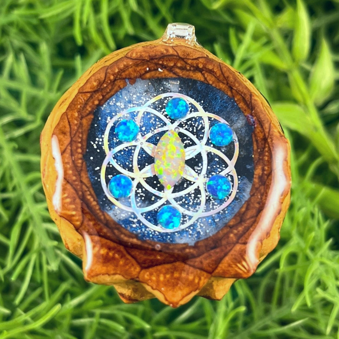 Galaxy with Opal & Seed of Life