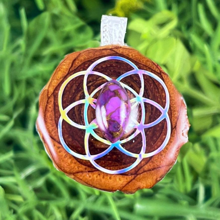 Mini Purple Copper Turquoise & Seed of Life