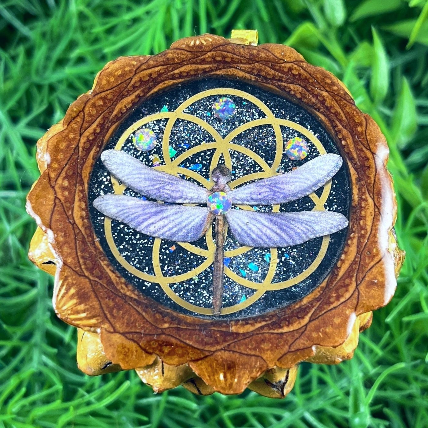Night Sky & Opal with Dragonfly & Seed of Life