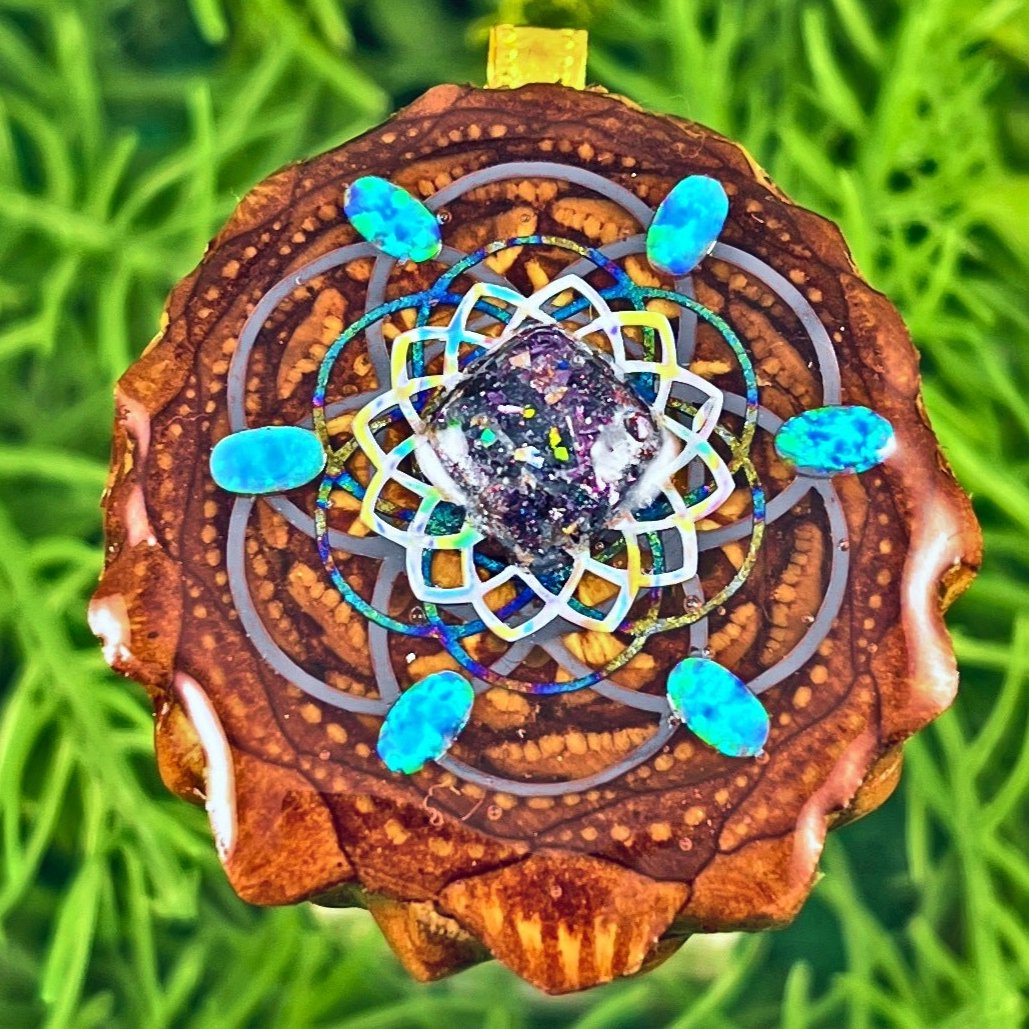 Opal & Dichroic Glass with Mandala