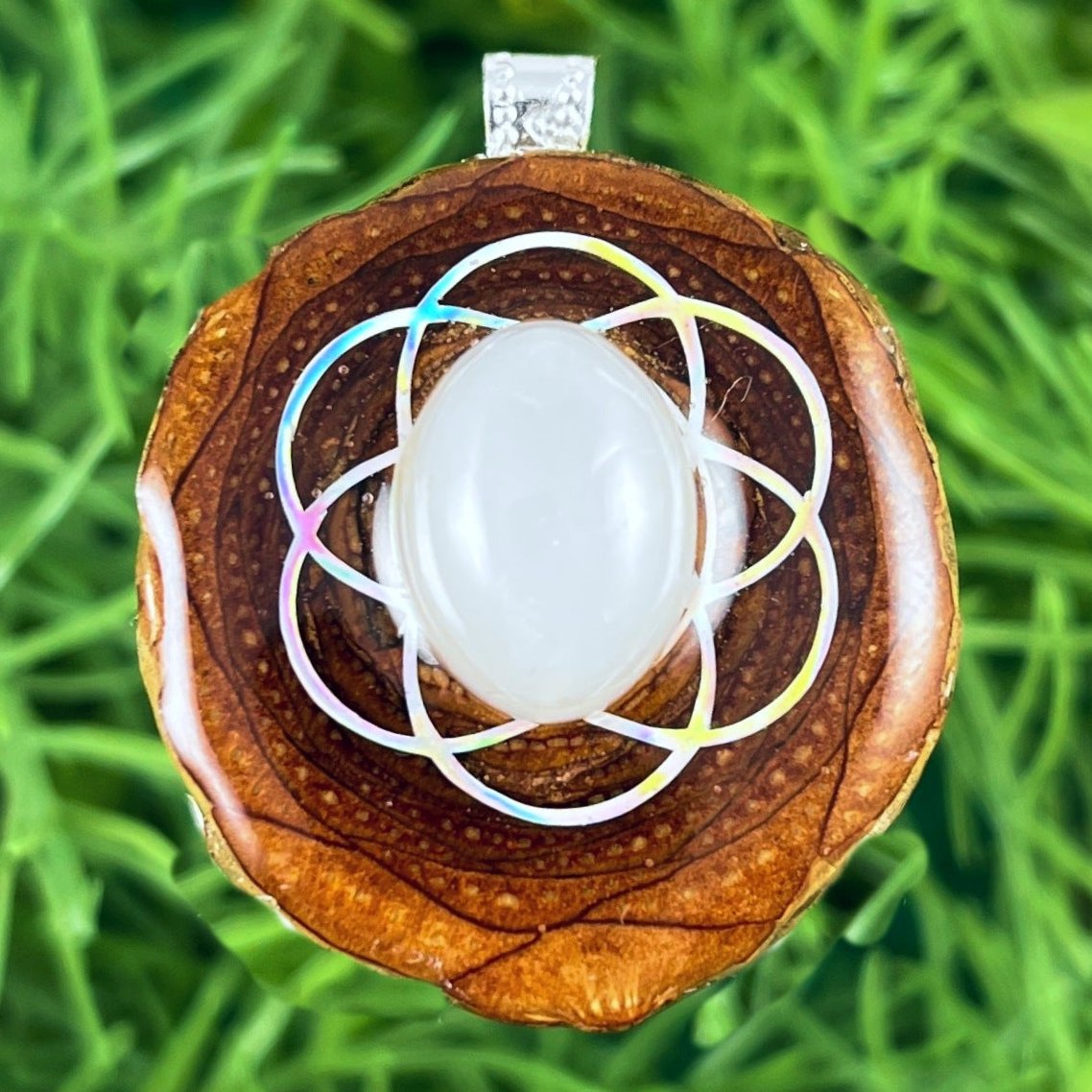 Moonstone with Seed of Life