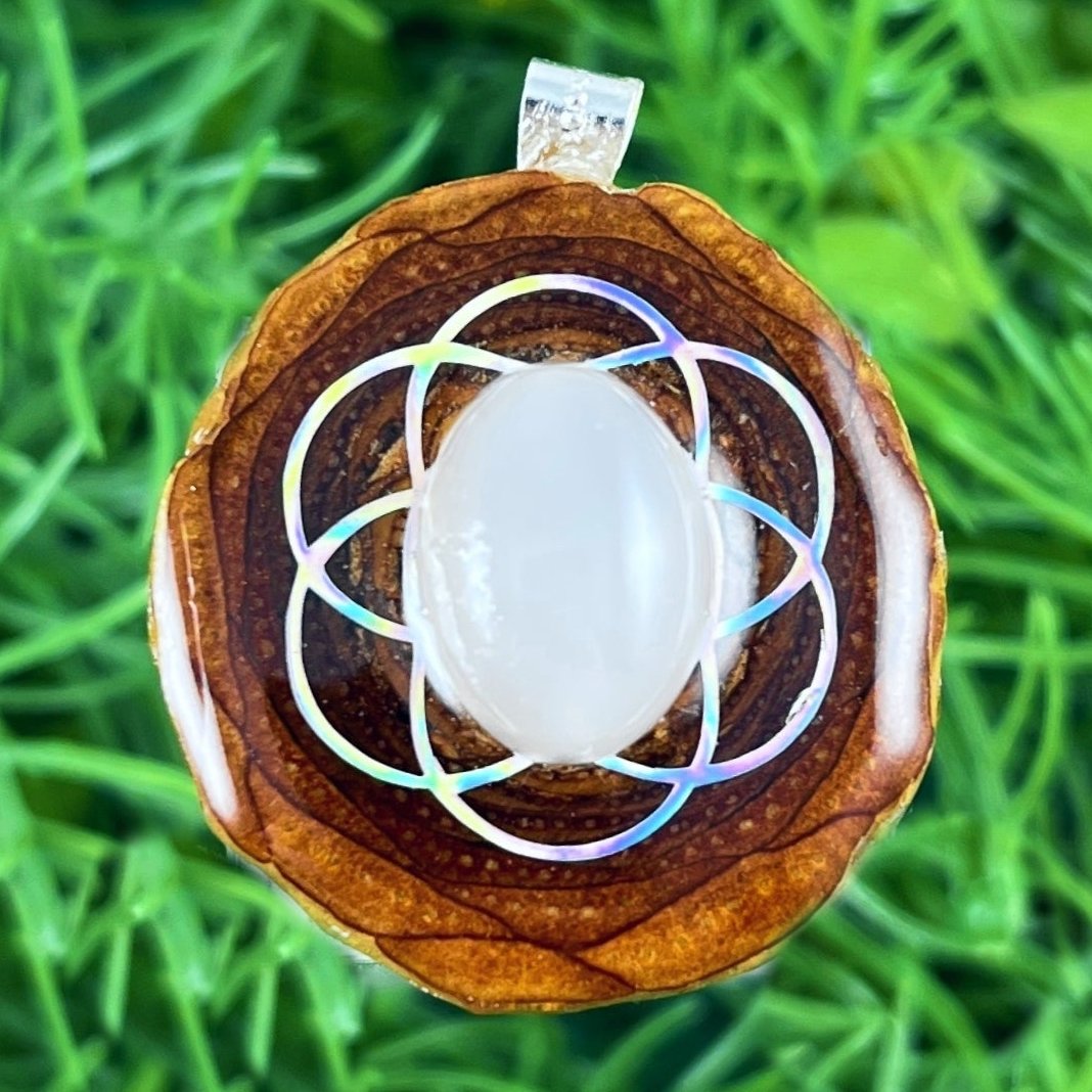 Moonstone with Seed of Life