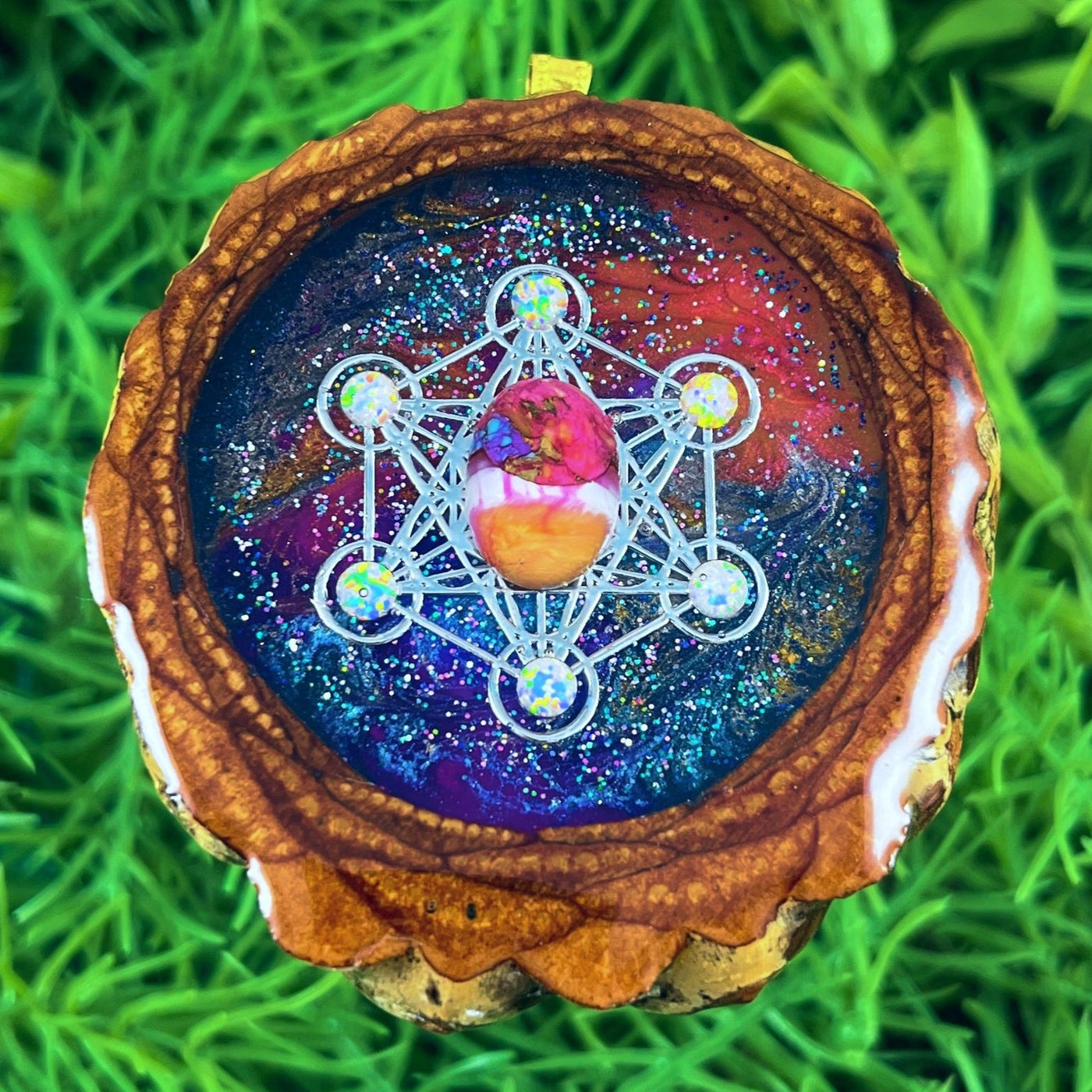 Supernova with Spiny Oyster Turquoise & Opal with Metatron's Cube