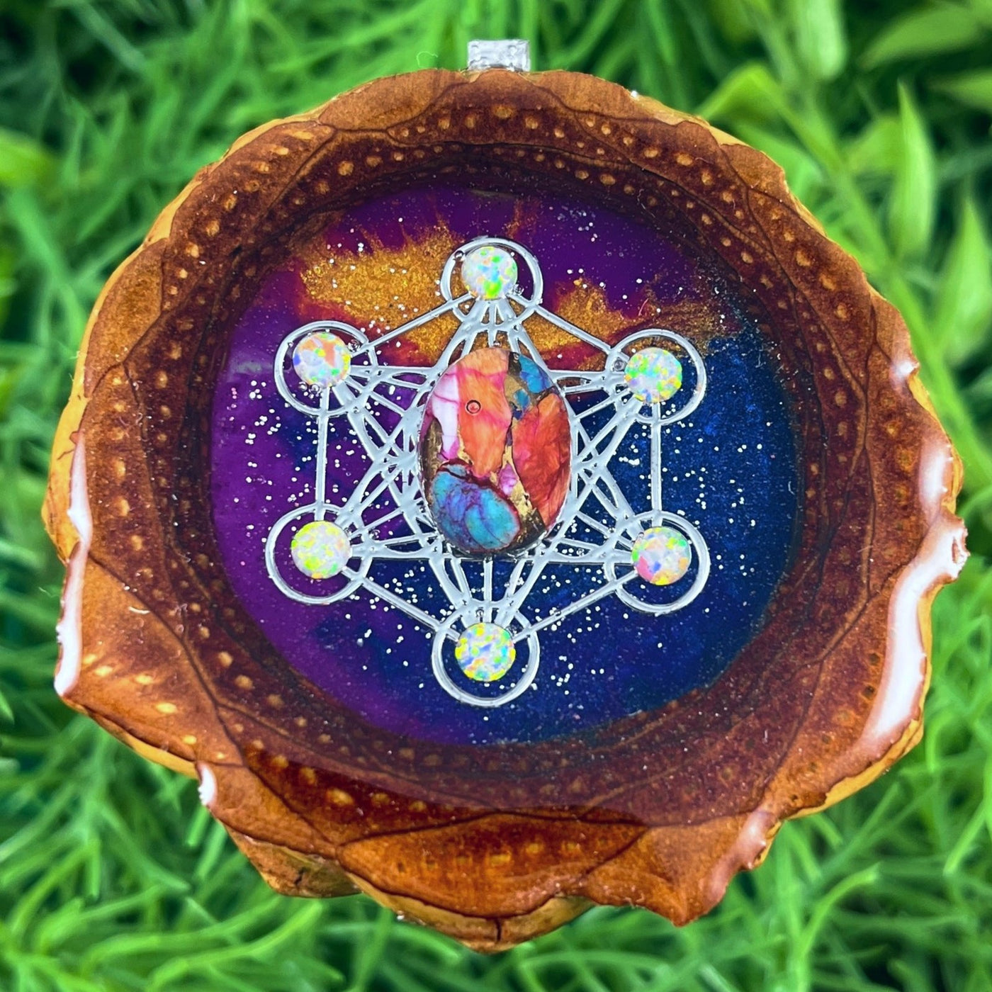 Supernova with Spiny Oyster Turquoise & Opal with Metatron's Cube