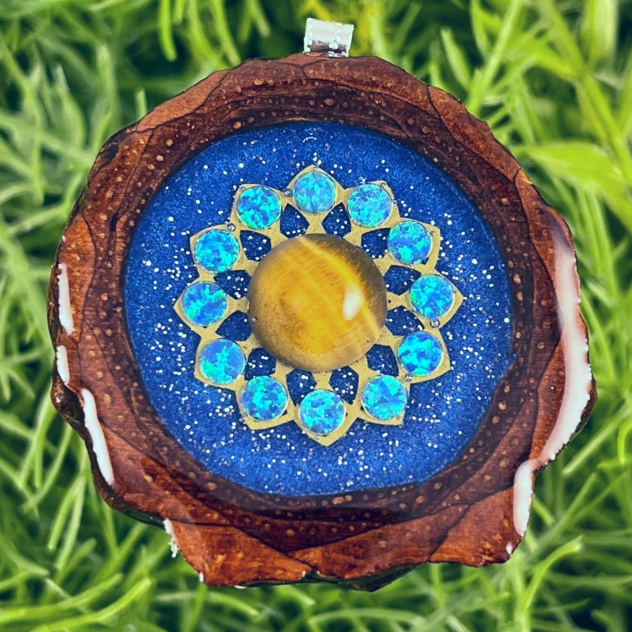 Galaxy with Tiger's Eye and Opal with Mandala