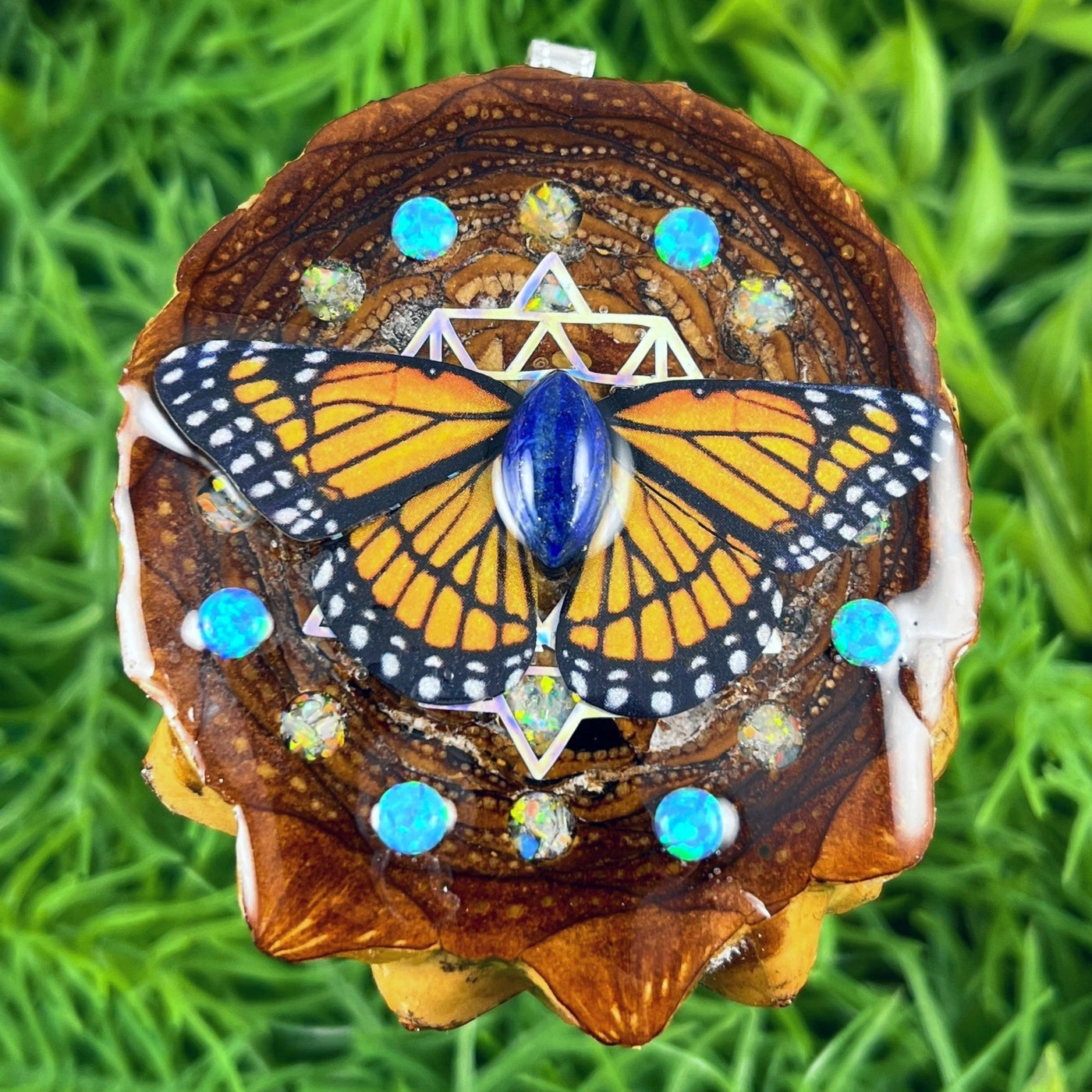 Lapis Lazuli & Opal with Crushed Opal & Butterfly with 64 Star Tetrahedron