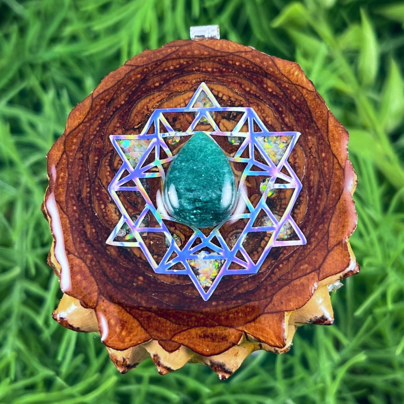 Chrysocolla & Crushed Opal with 64 Star Tetrahedron