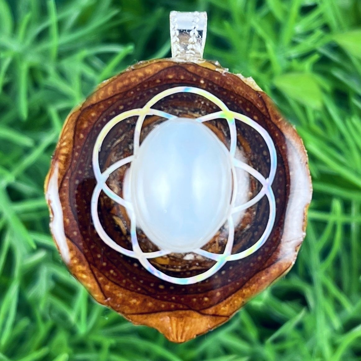 Moonstone with Seed of Life
